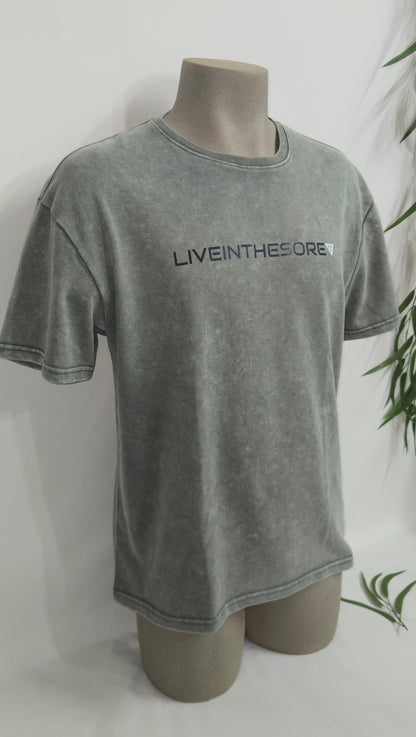 LIVEINTHESORE ACIDWASH GREEN T